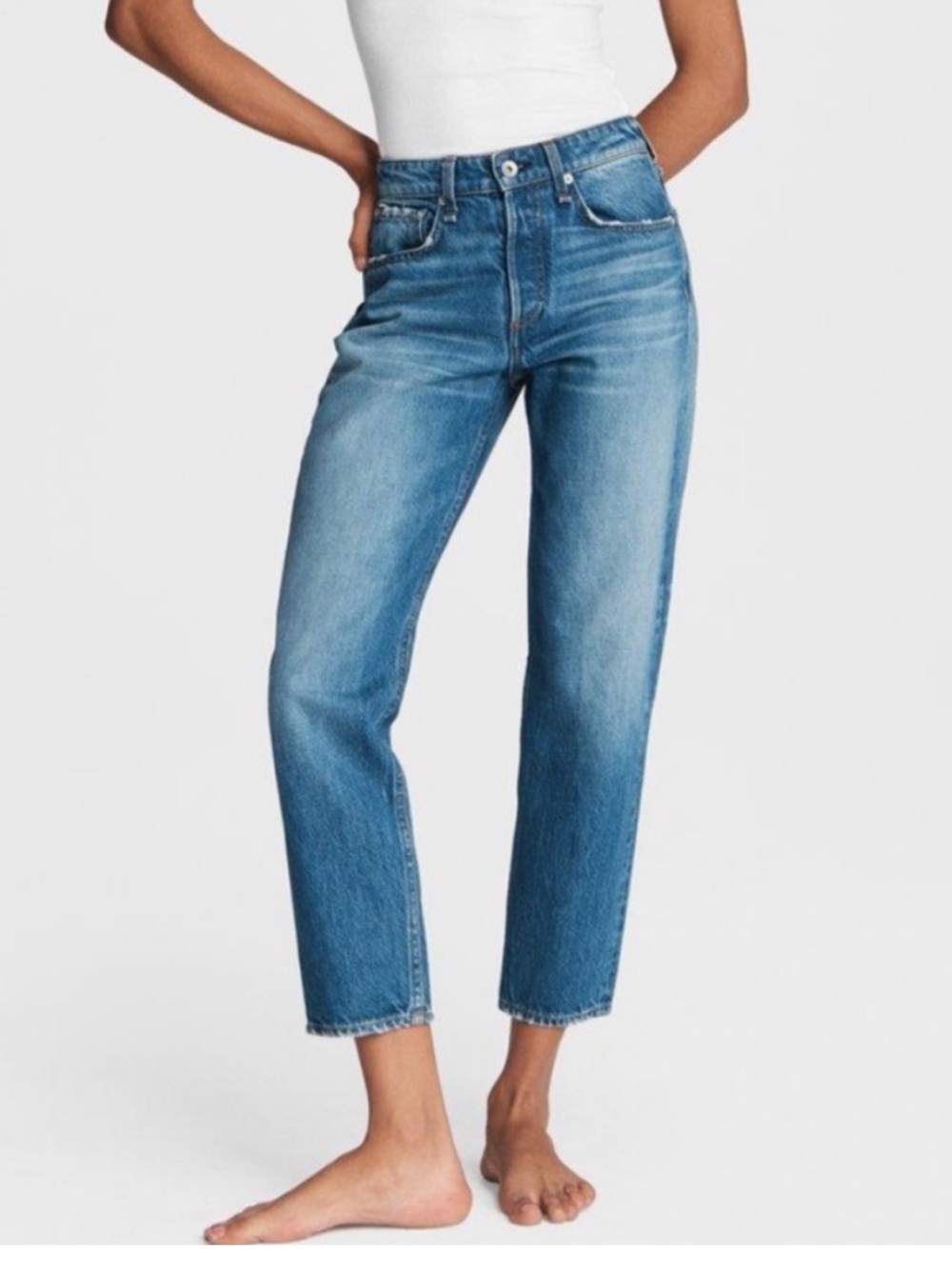 Rag & Bone Rosa Mid Rise Boyfriend Straight in Clean Mick Denim Jeans size 31